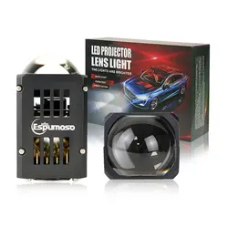 2PCS Matrix Modules Car Headlight Mini 1.8 Inch Bi LED Laser Projector Lens Fog Light Super Bright High Low Beam Car Assembly