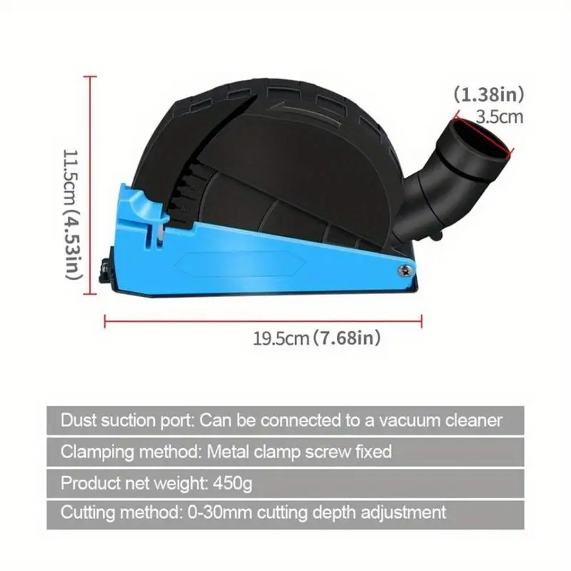 Universal Surface Cutting Dust Shroud for Angle Grinder 4 Inch To 5 Inch Dust Collector Attachment Cover Tool Durable
