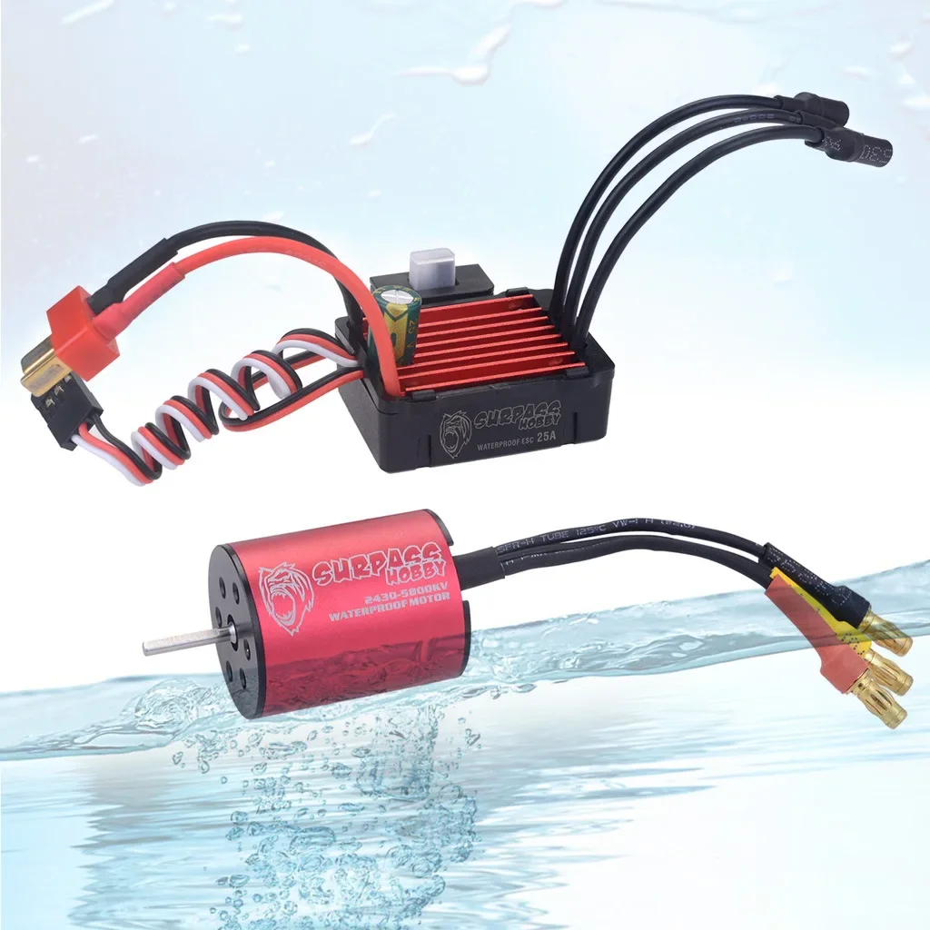 Waterproof Brushless Motor ESC Combo For 2430 Waterproof Brushless Motor 25A Waterproof ESC Combo Brushless Motor ESC For RC