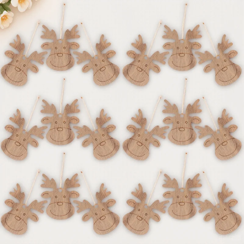 

20Pcs Educational Wood Crafts Accessories DIY Painting Slices for Family Projects Elk Wood Chips Kids Hand-Painted Craft Toys