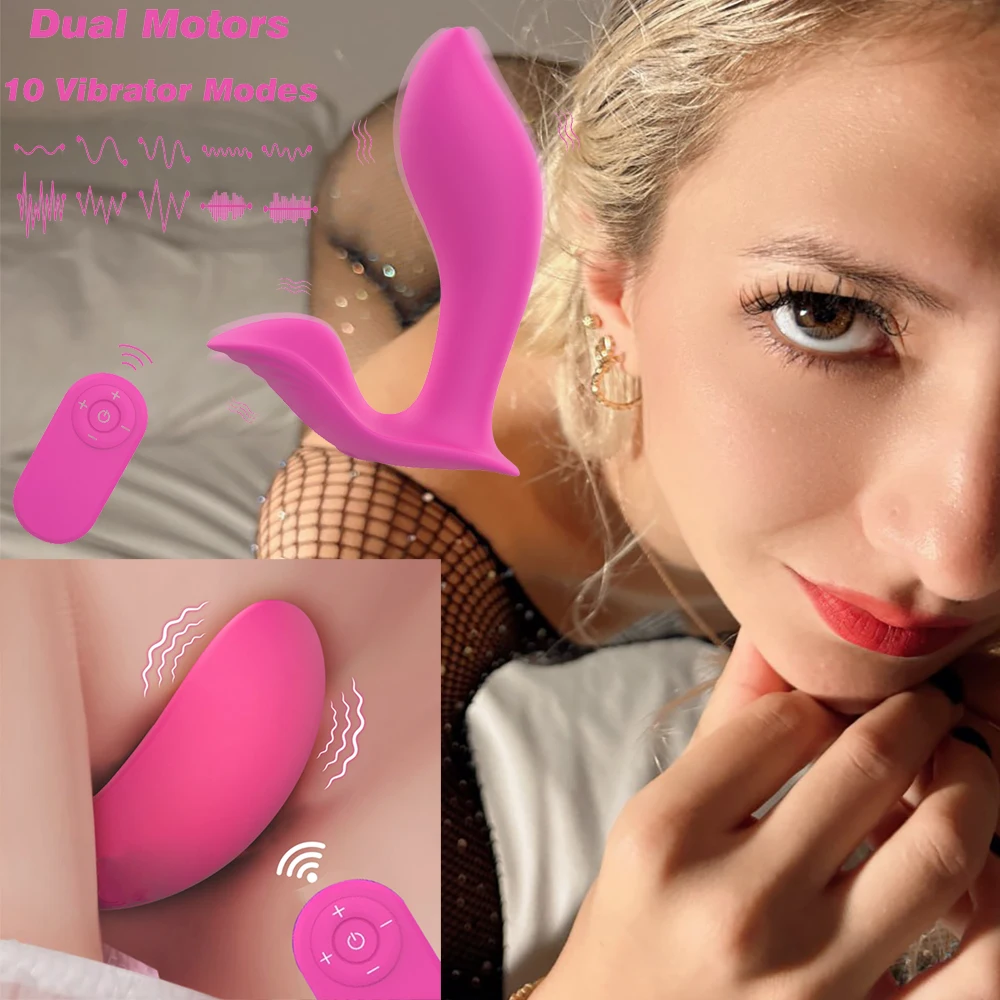 Remote control double penetration Wearable Vaginal Vibrator Silicone Dildo Clit G-spot 10 Speed Vibrating Egg Sex Toys for Women