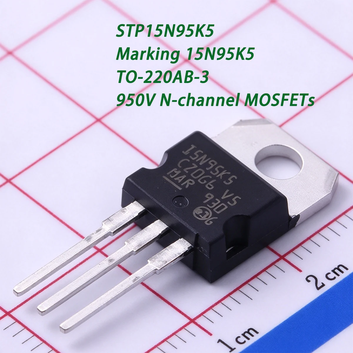 1PCS STP15N95K5 Marking 15N95K5 TO-220AB-3 950V 12A 170W 410mΩ 0.41Ω ohms N-channel NEW Original Field-Effect Transistor MOSFETs