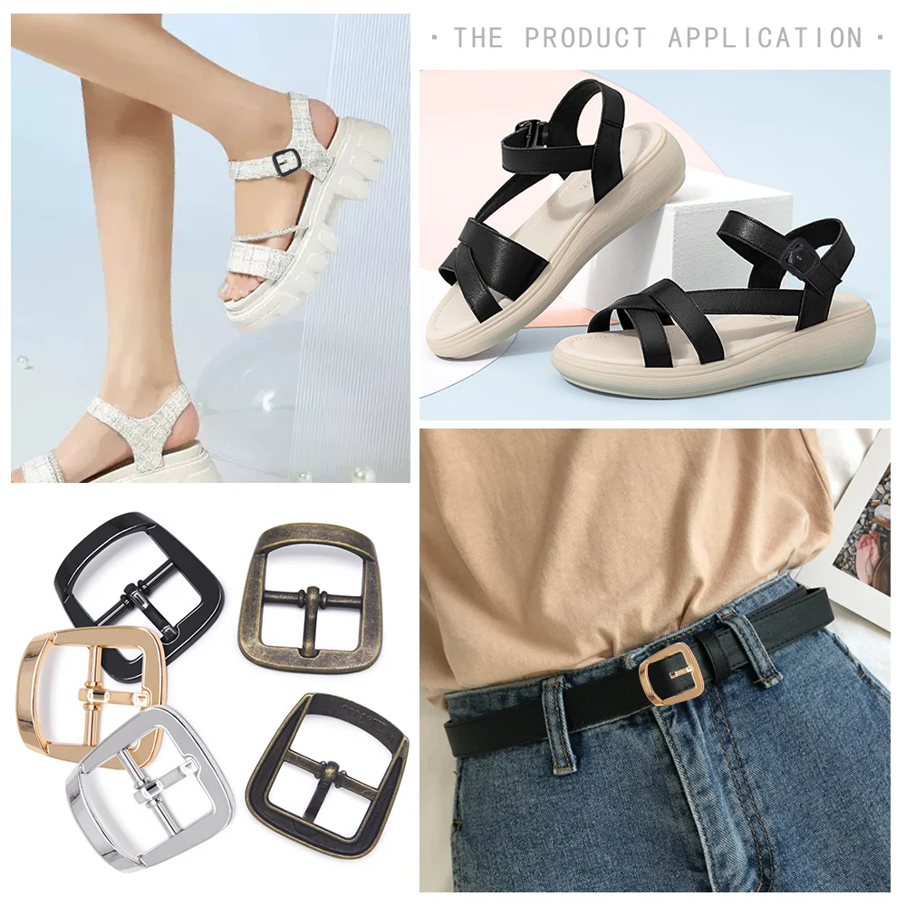 High quality 10pcs/lot 20mm gold silver bronze black Square alloy metal shoes bags Belt Buckles DIY sew accessory