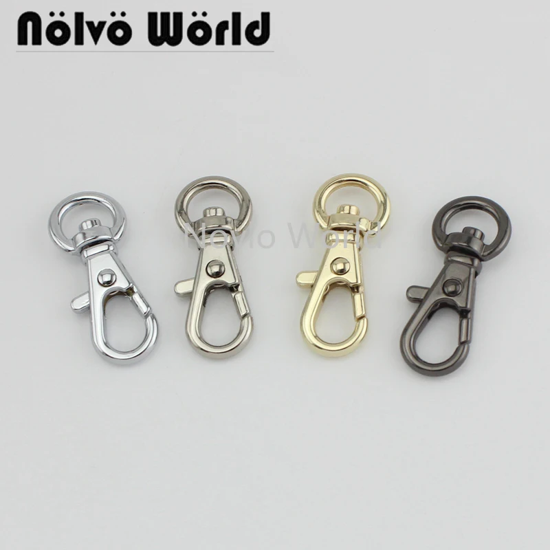 

Nolvo World 5-20-100pcs 4 colors 32.3*9mm 3/8" chrome metal chain clasp lobster swivel snap hook buckle