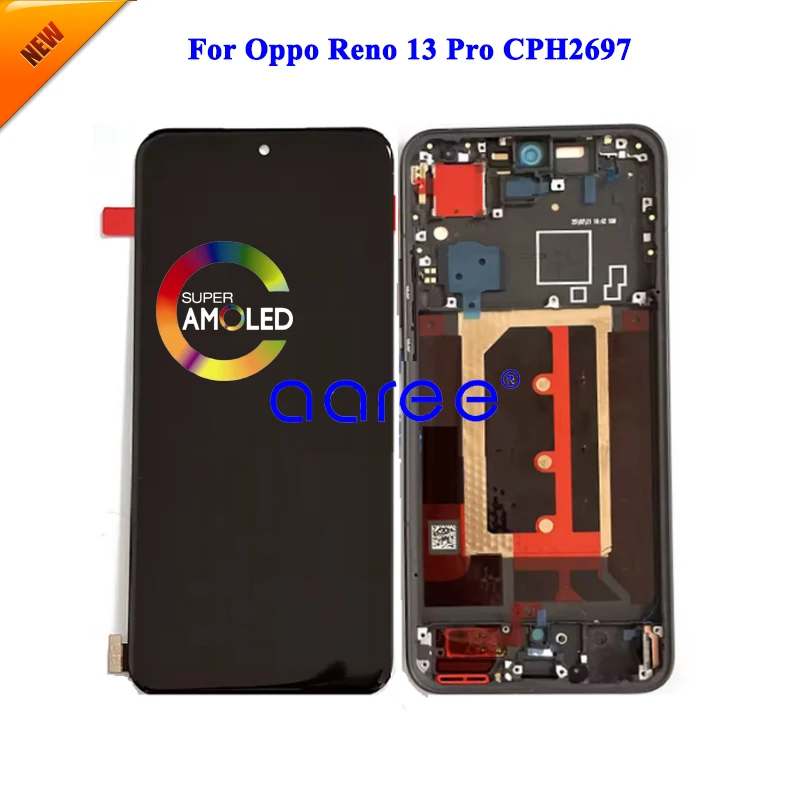 New AMOLED LCD Screen For Oppo Reno 13 Pro LCD For Oppo Reno 13 Pro CPH2697 LCD Screen Touch Digitizer Assembly