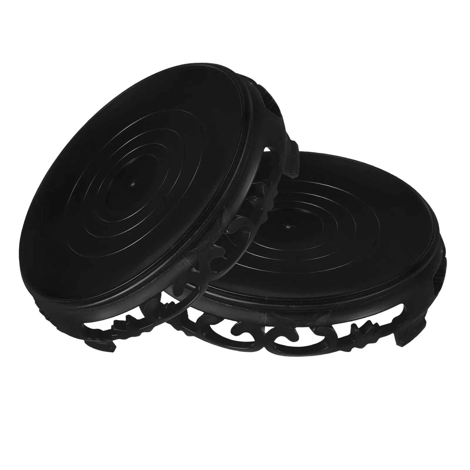 2Pcs Round Plastic Flower Pot Pedestal Stable High Footed Base Water Catch Tray Indoor Outdoor Plant Stand Vase Holder Home