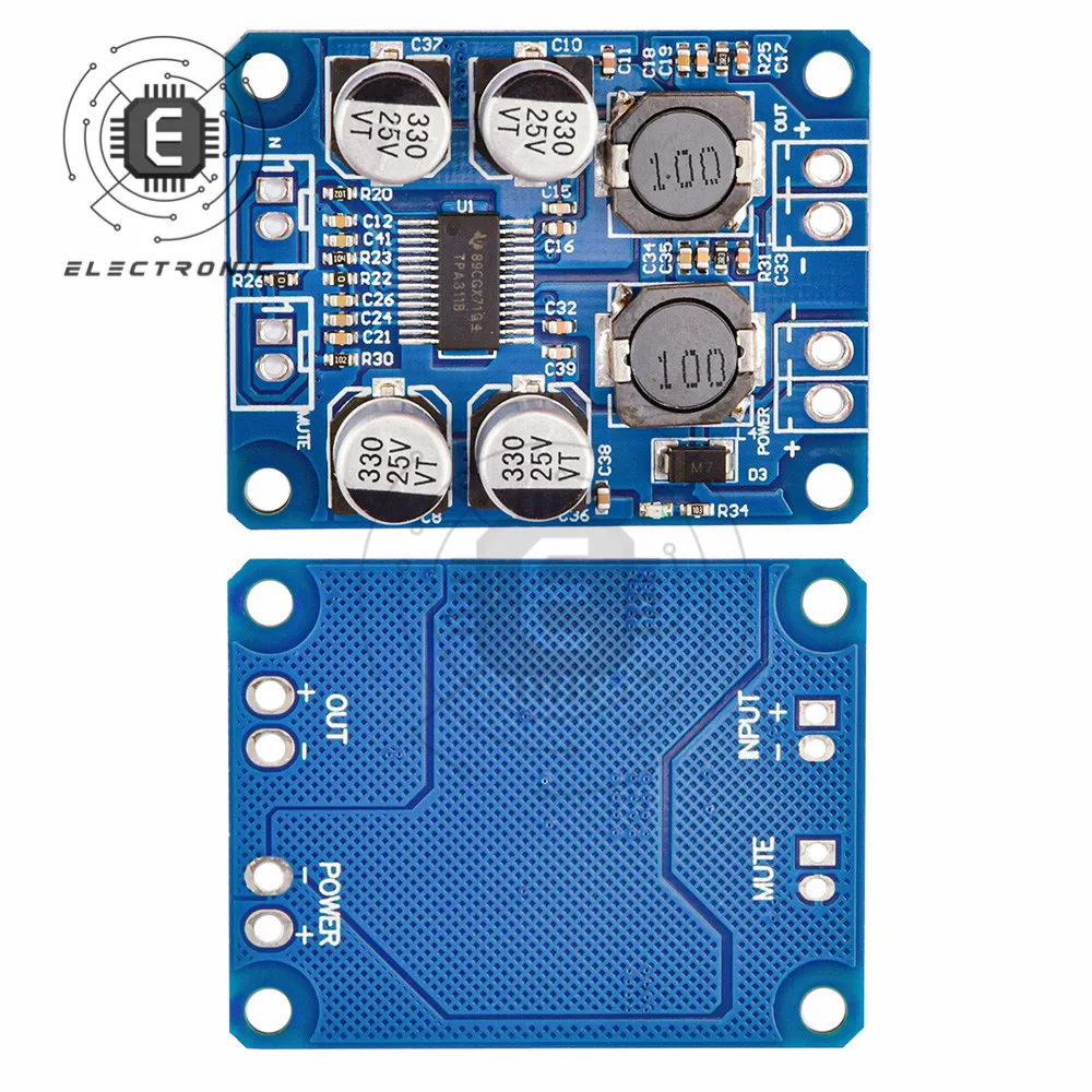 1PCS DC 12V-24V TPA3118D2 30W Mono Digital Audio เครื่องขยายเสียง Amp บอร์ดโมดูล4-8ohm TPA3118D2เครื่องขยายเสียง