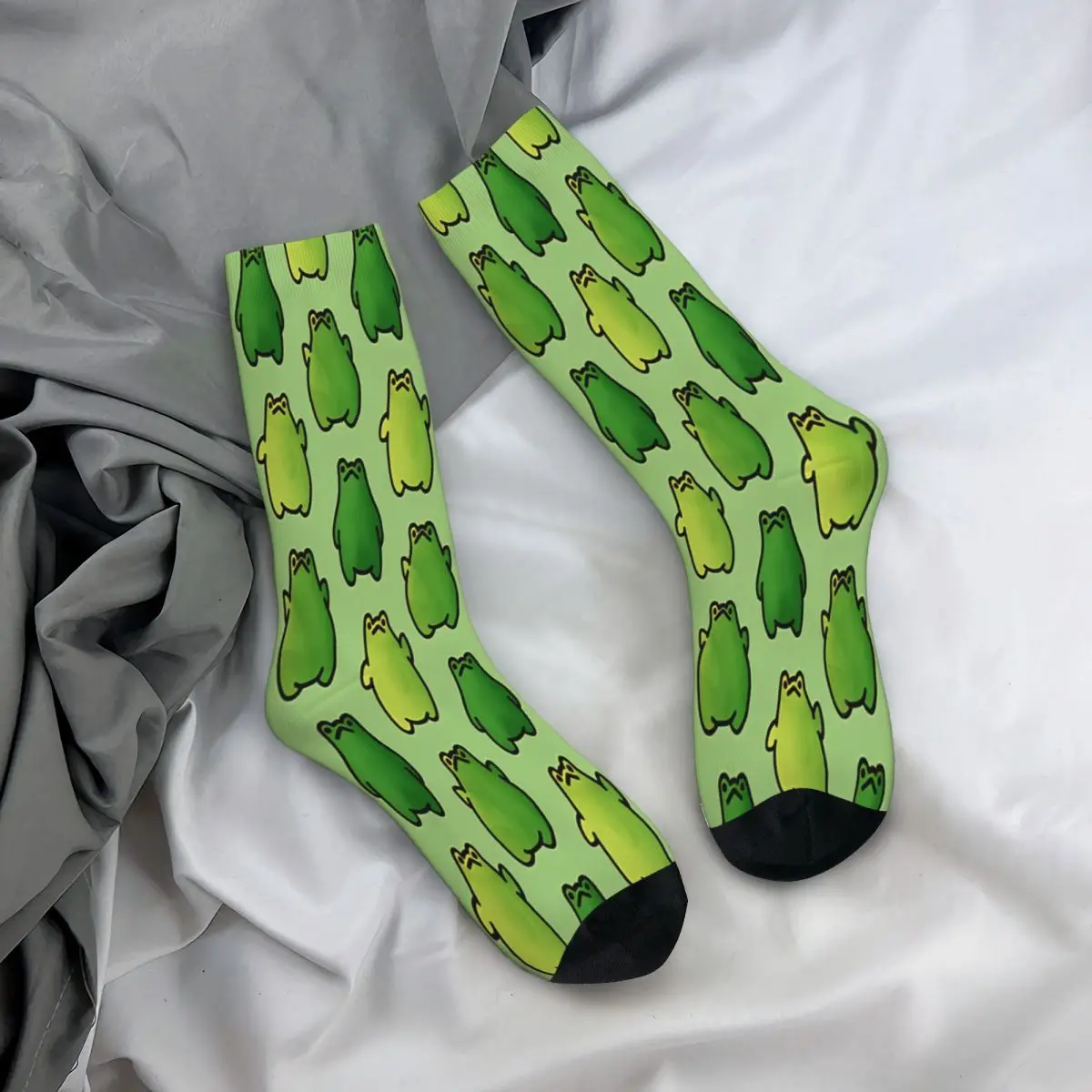 Trio Doodle Frog Socks Male Mens Women Autumn Stockings Polyester