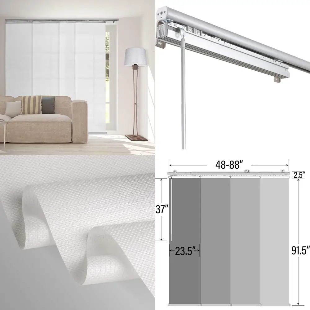 

Выдвижная 4-панельная прикрашенная снежная одиночная направляющая для штор, ширина 48–88, высота x 94, ширина панели 23,5, регулируемый декор для окон