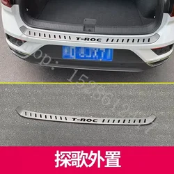 For VW/Volkswagen T-ROC T ROC 2018~2024 Rear Door Sill Bumper Protector Sill Rear boot guard styling Car accessories