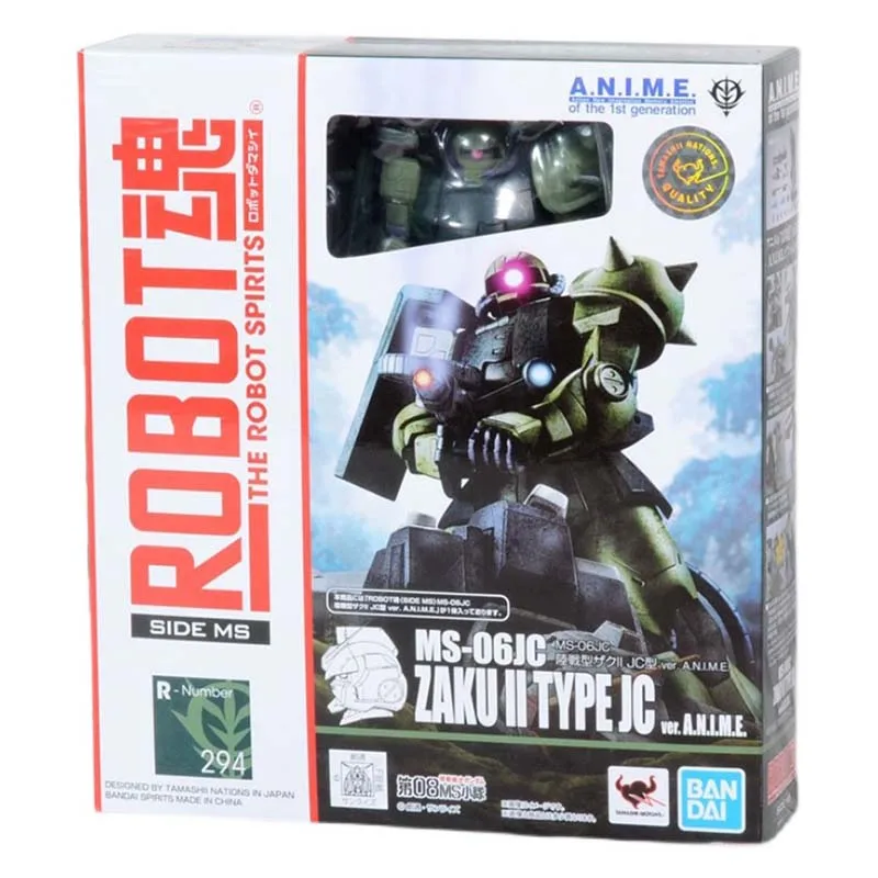 Bandai Genuine Gundam Model Garage Kit Robot Spirits Series MS-06JC Zaku 2 JC Anime Action Figure Toys for Boys Collectible Toy