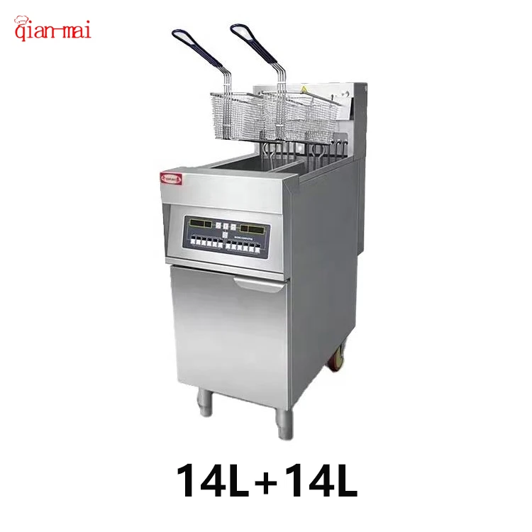

Коммерческая промышленная фритюрница для картофеля EF-28L 15L + 15L с корейским сыром и хот-догом