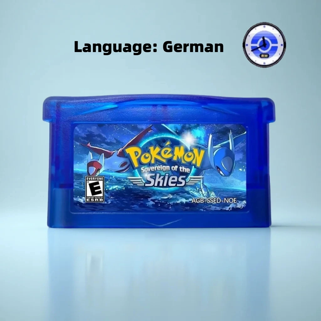 

RTC Game Cartridge Pokemon Sovereign of the Skies ， GBA Flash Game Cartridge,GBA ROM Modified Version Language German