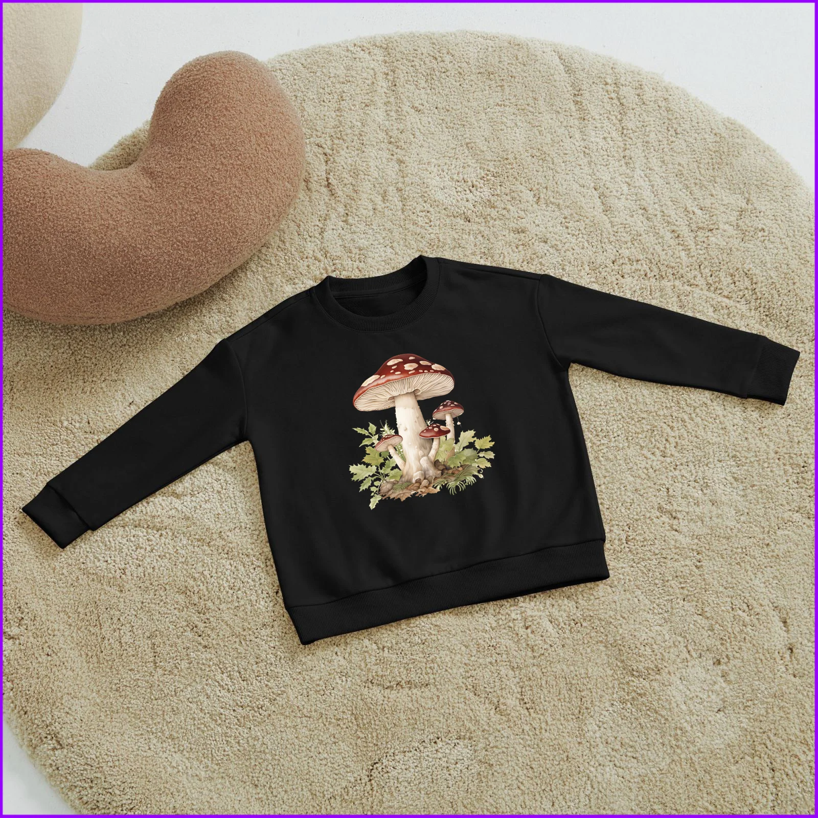 A close up of a bunch of mushrooms SJA114 Kids boys girls hoodies sweatshirts toddler tees designer luxury pink chile cosplay