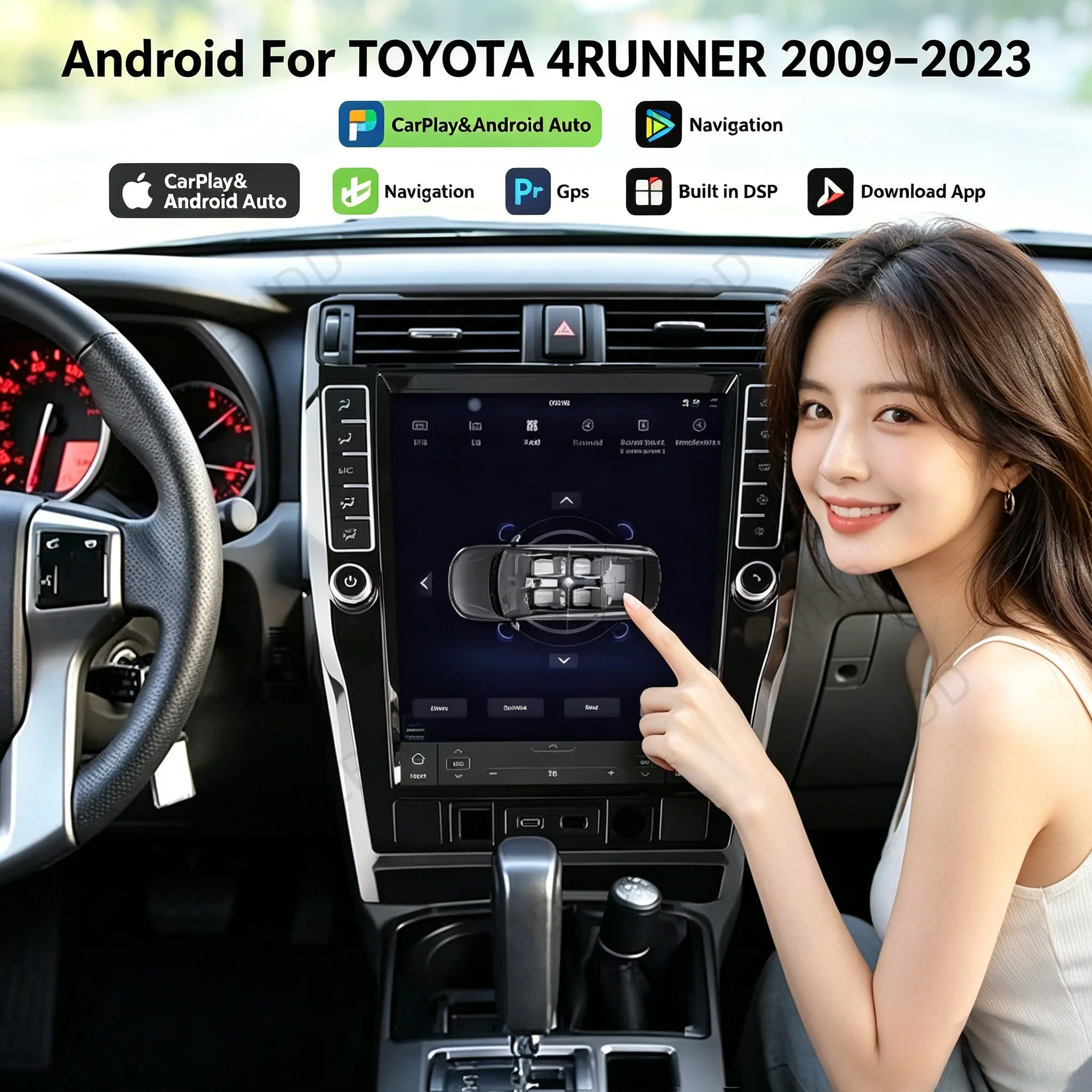 16 .2Inch For Toyota 4Runner 2009-2023 Car Radio Touch Screen Multimedia Player Stereo GPS Navi Auto Android Wireless CarPlay