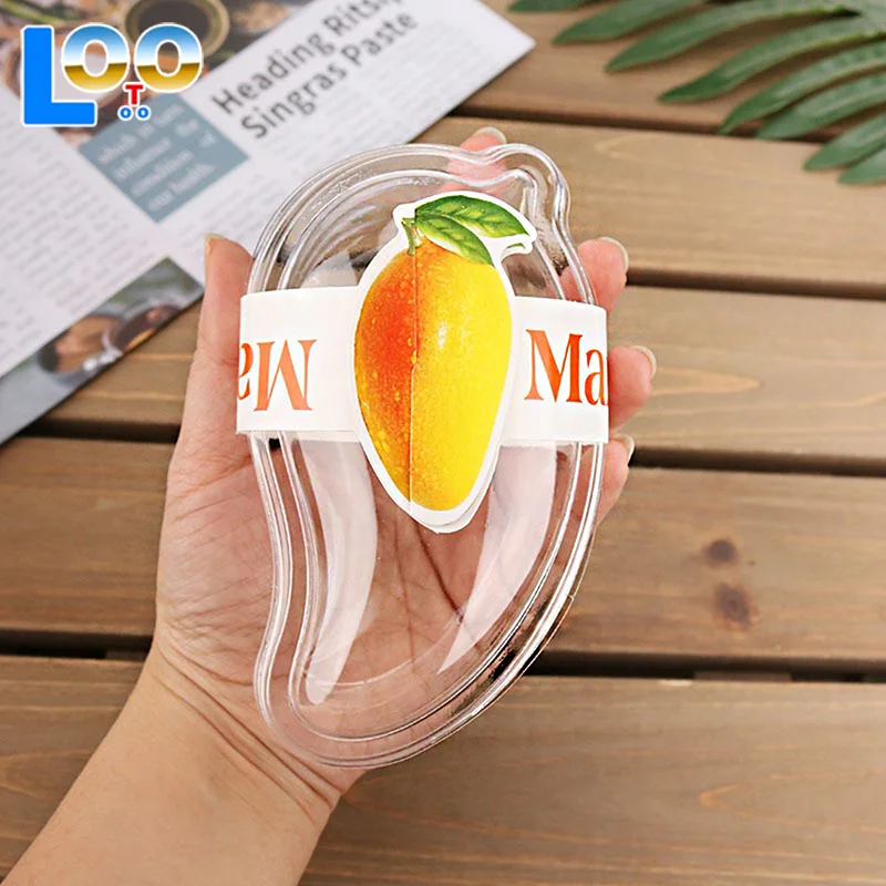 10 шт., креативная форма манго, одноразовая пластиковая чашка для десертного торта, сделай сам, упаковочная коробка для кремового мусса для торта с прозрачной крышкой