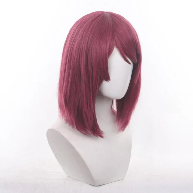 Yamada Cosplay Wig Synthetic Short Straight Wig Anime Coser Heat Resistant Fiber Wig Cute Girl Halloween Party + Wig Cap