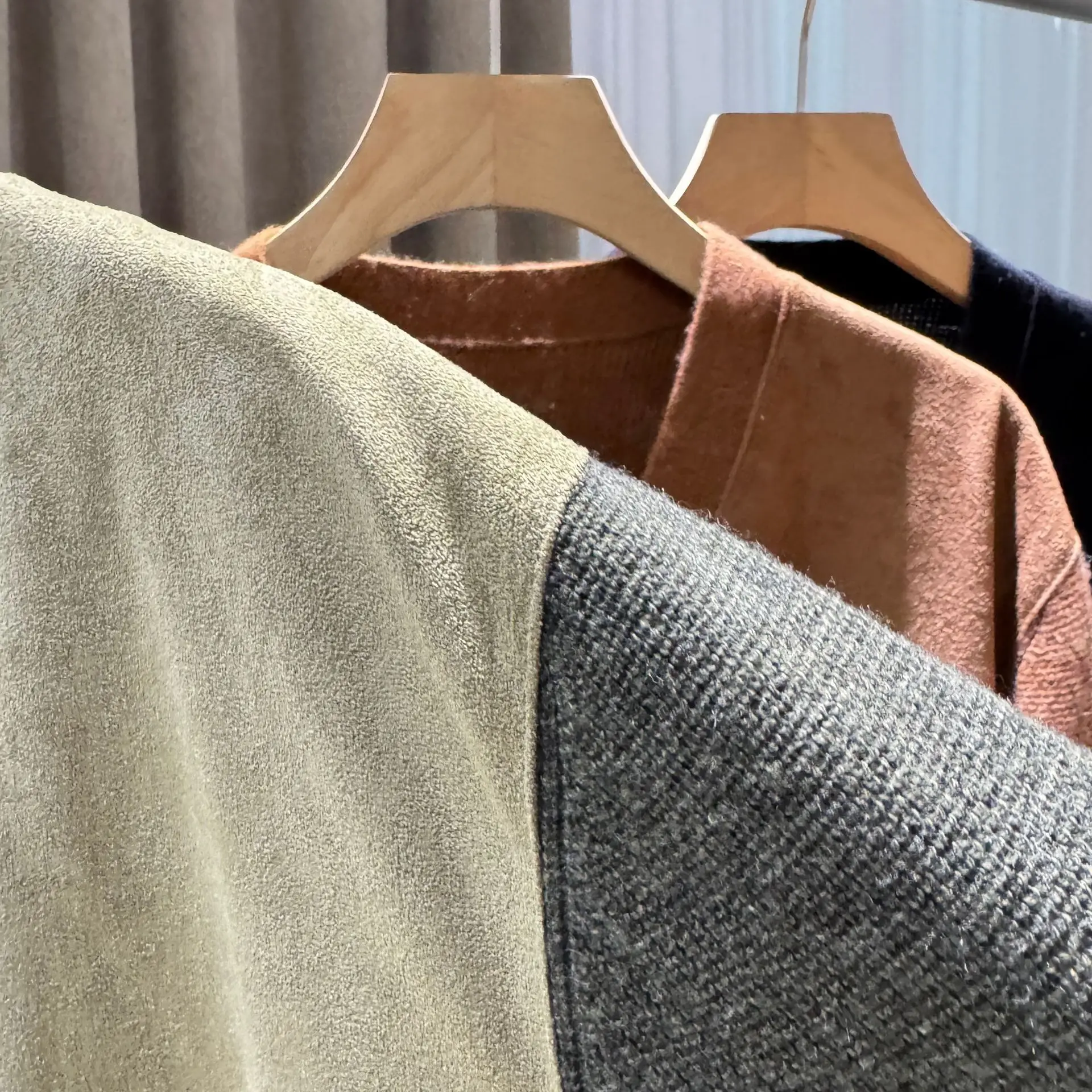 Color-Blocked Cardigan, Cashmere Patchwork, Versatile Casual Autumn And Winter Coat, Men'S Knitwear.