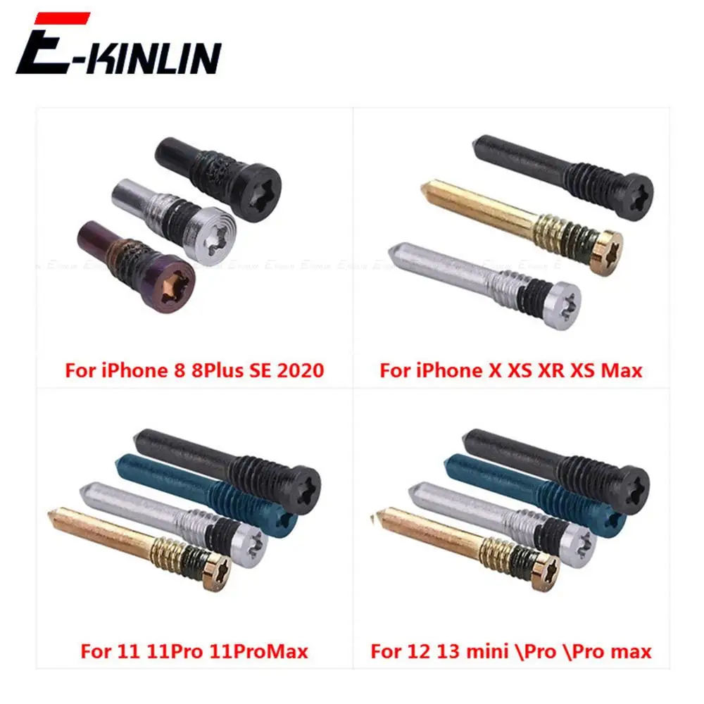 10 piezas de la cubierta trasera del tornillo del conector del muelle para el iPhone 8 Plus 12 13 mini 11 Pro X XR XS Max SE 2020 accesorios de los