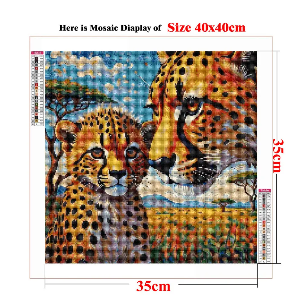 DIY Diamond Art Painting Mosaic Cross Stitch Set Modern Wildlife Wall Art Mandrill Baboon Meerkat Wildebeest Family DIY Gift
