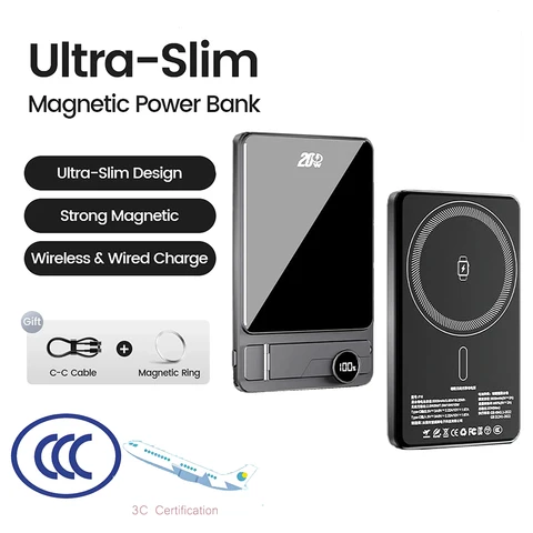 [Certyfikat CCC] 5000 мАч/10000 мАч Магнитный внешний аккумулятор для iPhone xiaomi samsung oneplus Mecha Металлический внешний аккумулятор