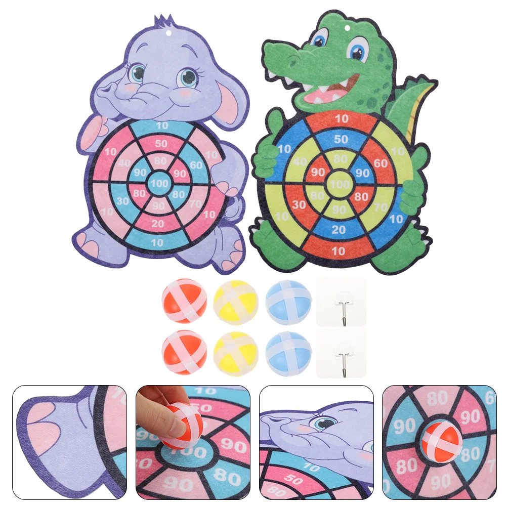 2 Sets Various Sticky Ball Dart Board Child Plastic Kids Indoor Sports Toys