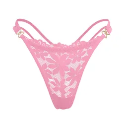 1pcs Hot Sale Intimate Lingerie Low Rise Sexy Women G-string Perspective Floral Panties Multi Color Breathable Ladies Thongs