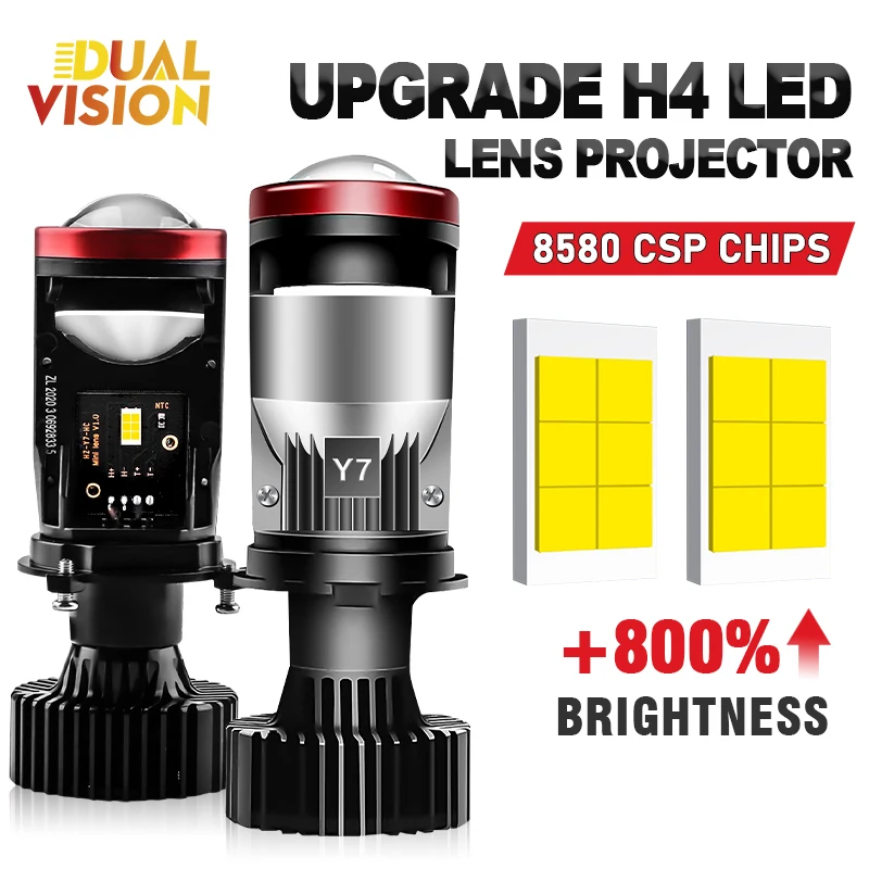 

1700W H4 LED Mini Projector Lenses High Low Beam Super Bright CSP Chips Headlights Bulbs 3000K 4300K 6000K Auto Lamp 12V 2PCS