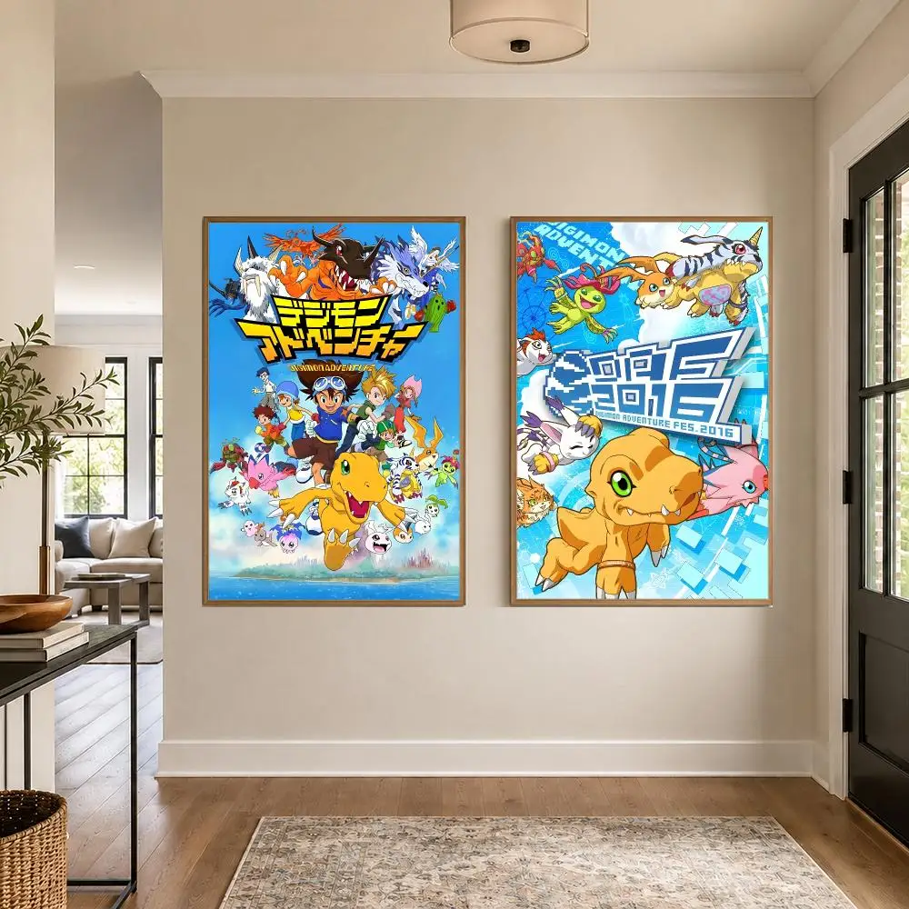 Anime Digimon Adventure Poster Graphic Wall Art Poster HD Waterproof PP Paper Print for Bedroom Living Room Office Decor Gift