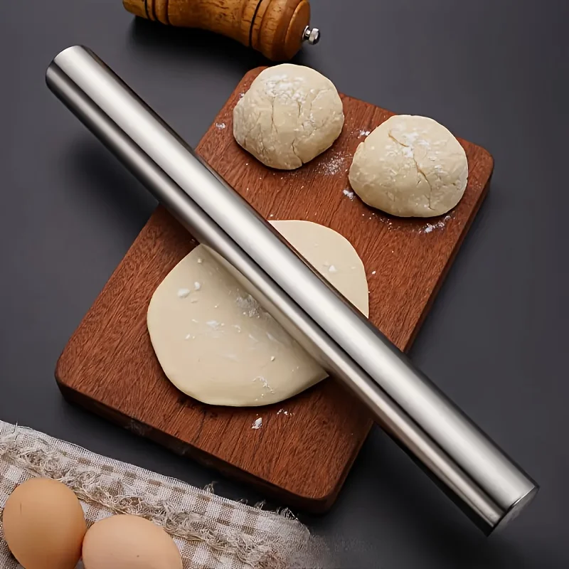 Stainless Steel Rolling Pin, Lightweight Hollow Tube, Suitable for Baking, Suitable for Pie Crust, Pizza Dough, Pastries
