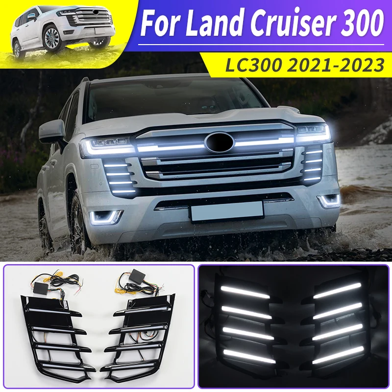 

Для 2021 2022 2023 Toyota Land Cruiser 300, бампер, передний гриль, фотолампа, дневные ходовые огни, внешние обновленные аксессуары LC300