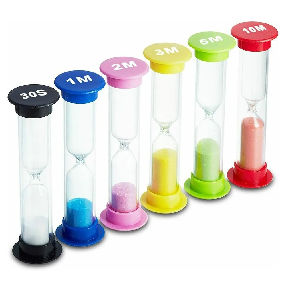 Portable Multiple Durations Sand Timer 1/2/3/5/10 Minutes 30 Second Hourglass Timer Multicolor Plastic Sand Clock Gift