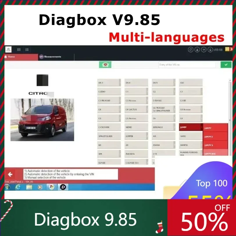 2026 NEW Diagbox 9.85 Car diagnostic software Diagbox V9.85 work with P-P2000 Le-xia3 For Peo-geot For Cit-roen Original install view 2