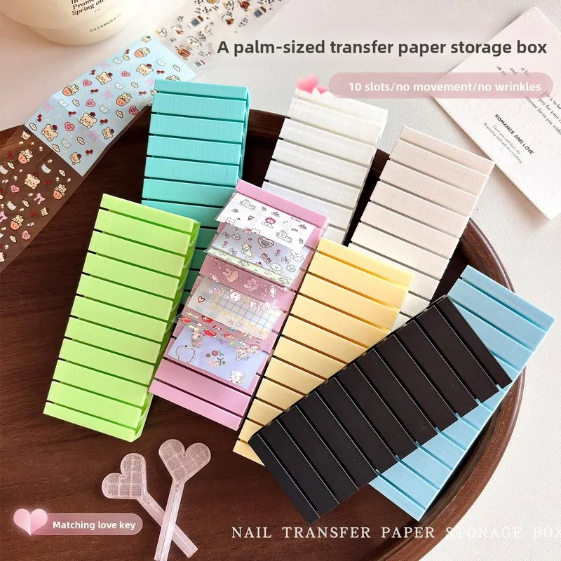 Mini Portable Starry Sky Nail Foil Transfer Paper Storage Boxes Classification Organizer Nail Art Tool Holder Container