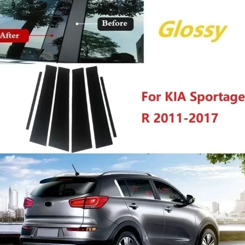 

Car Central Middle Column PC Window Trims Decoration B C Pillar Strip For KIA Sportage 2011 2012 2013 2014 2015 2016 2017 Good