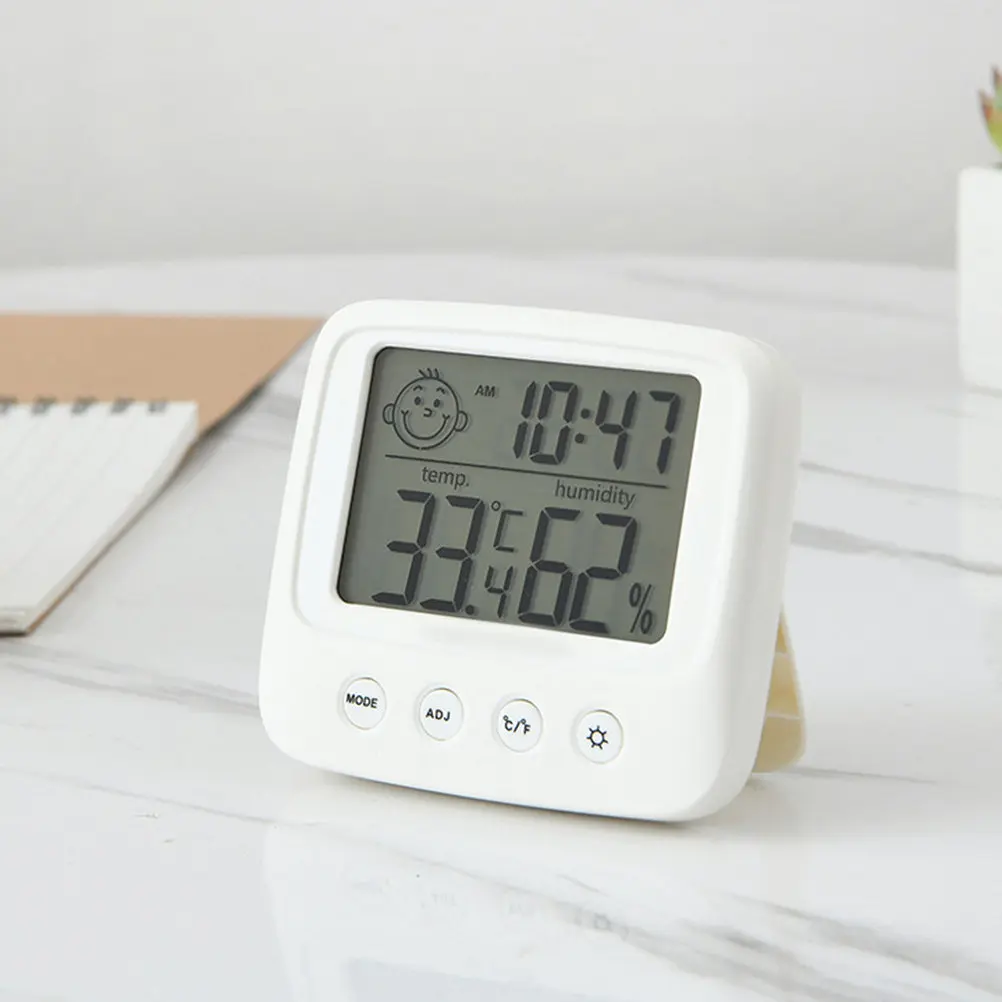 1Pcs Room Dry Thermometer White Wall-Mounted High Precision Hygrometer LCD Screen Indoor Electronic Temperature Humidity