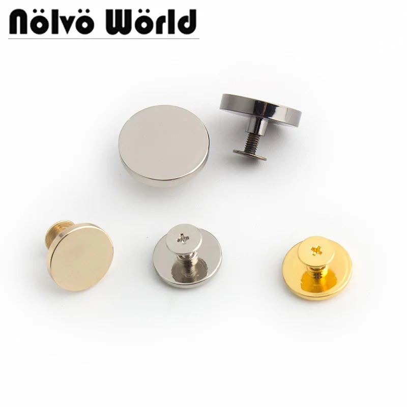 10-50pcs 4 colors 14-15-18-20mm metal base rivets round stud hardware for bags shoes purse decorative metal rivet