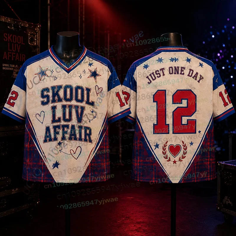 Skool Luv Affair Football Jersey World Tour 2026 Comeback Merch Shirt Kpop Gift For Summer Men's And Women's Beach T-shirts Top