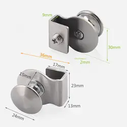 Stainless Steel Glass Door Pulls Furniture Cabinets Drawer Clips Pull Knob Household Hardware Kitchen Cupboard Glass Door Knob