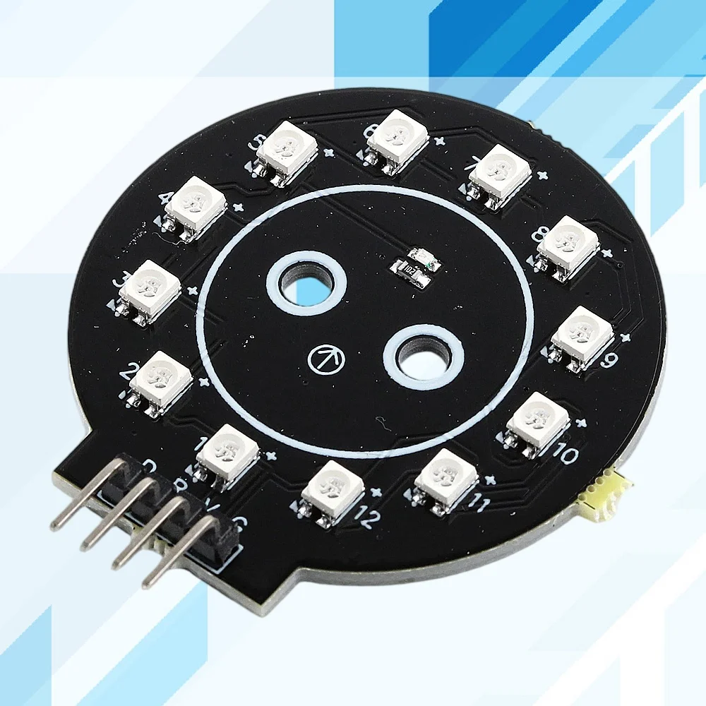 ESP32 RGB LED Ring Light Module 12-bit WS2812 Colorful Light Module for Arduino UNO 51 Microcontroller IO Driver DIY Projects