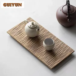 Japanese Pure Solid Wood Tea Tray Traditional Rectangular Teak Tea Board Dishes for Serving Chinese Tea Set Accessories Craft