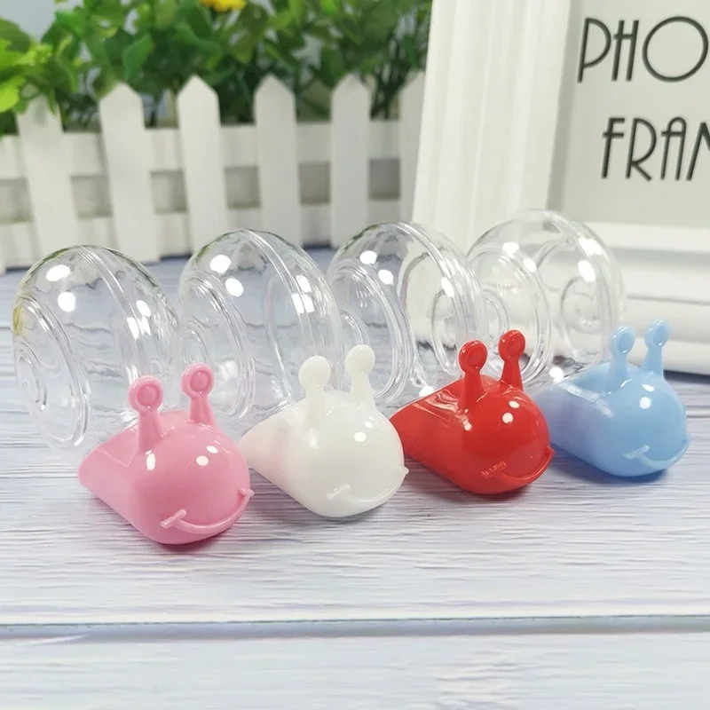 Cartoon Animal Snail Transparent Pink Candy Boxes Packaging Clear PVC Small Gift Box for  Baby Shower Christening Birthday Party