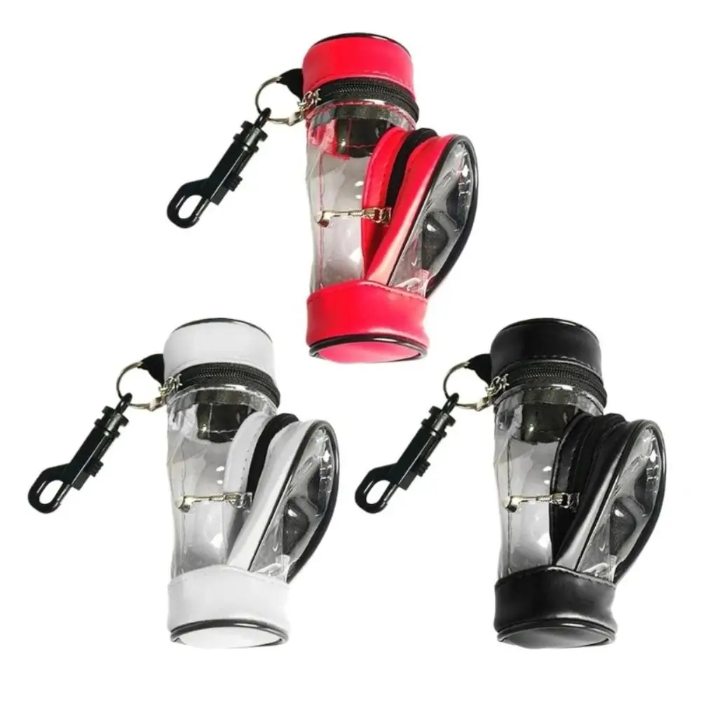 

Portable Golf Ball Waist Pack Waterproof Can Hold 3 Balls Golf Ball Storage Bag with Swivel Waist Belt Clip PU Material