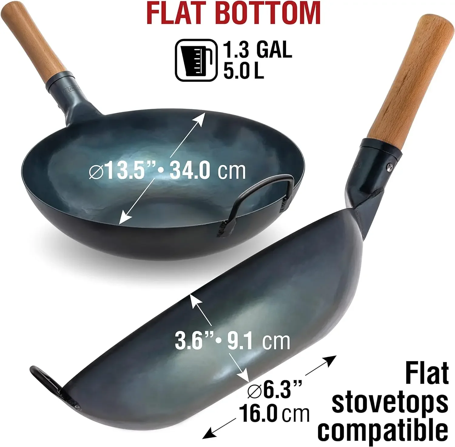 Flat Bottom Wok-13.5