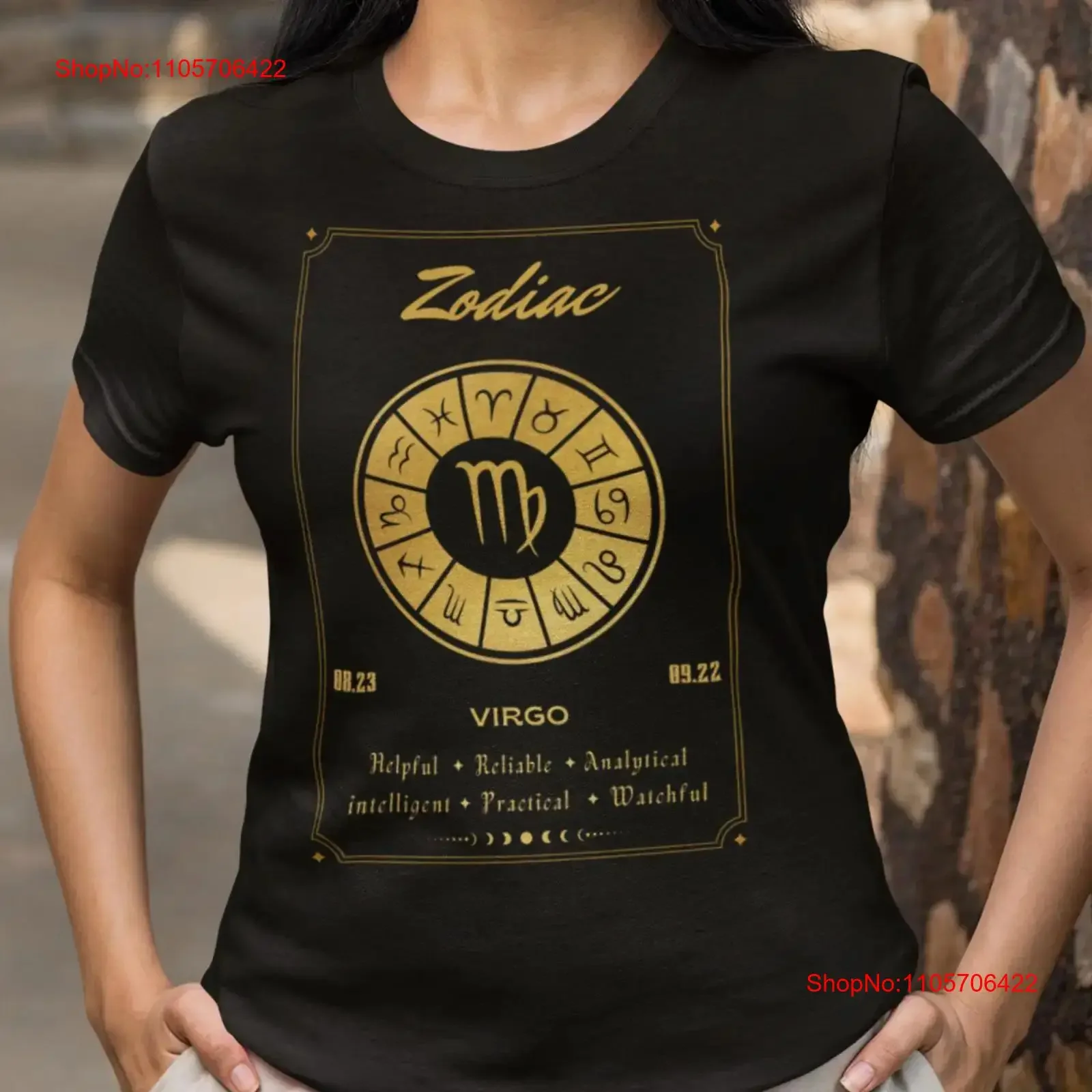 Virgo sign T Shirt astrological chart mystical print spiritual and zodiac design vintage Washed homme Breathable Comfortable