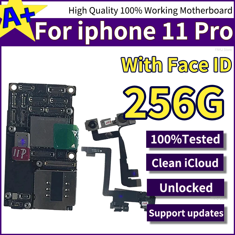 Fully Tested Authentic For iPhone 11 Pro Motherboard Unlocked With Face ID IOS Update 64gb 256gb Free Clean iCloud Logic Board