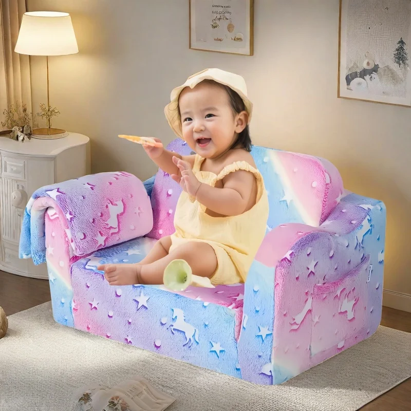 

Compression Modular Kids Sofa, Perfect Sleeper Extra Convertible Sofa to Lounger, Comfy 2-in-1 Flip Open Couch Sleeper for Ki