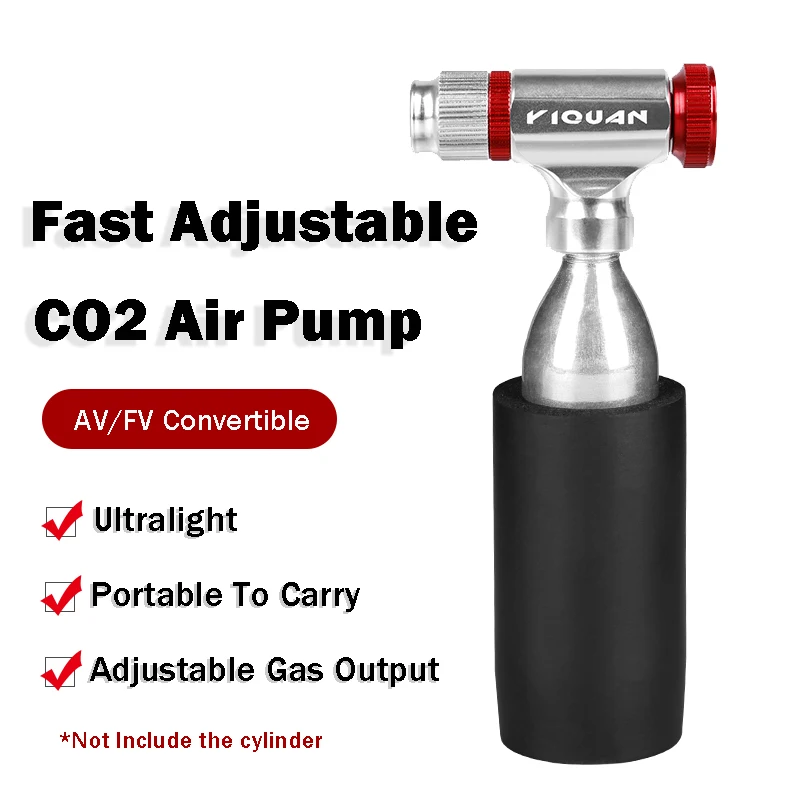 Pompa ad aria CO2 veloce Gonfiatore per pneumatici per bicicletta da strada portatile in lega di alluminio Pompa per pneumatici MTB regolabile Accessori per bici