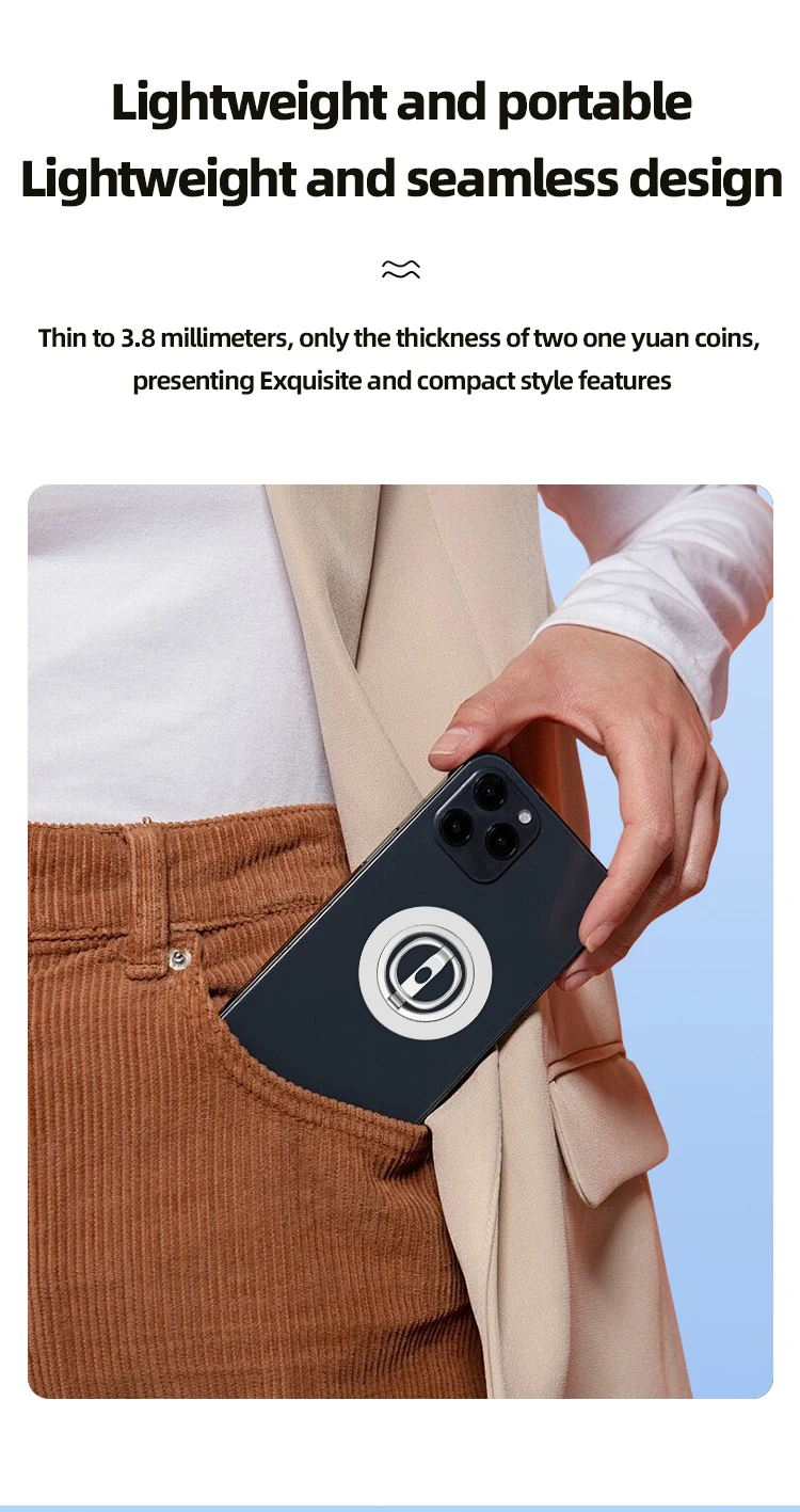360 ° Magnetischer Telefonring-Halter für MagSafe, Magnetischer Ständer für iPhone 15 14 13 12 Pro Max, Fingerring-Halterung – Detail 11