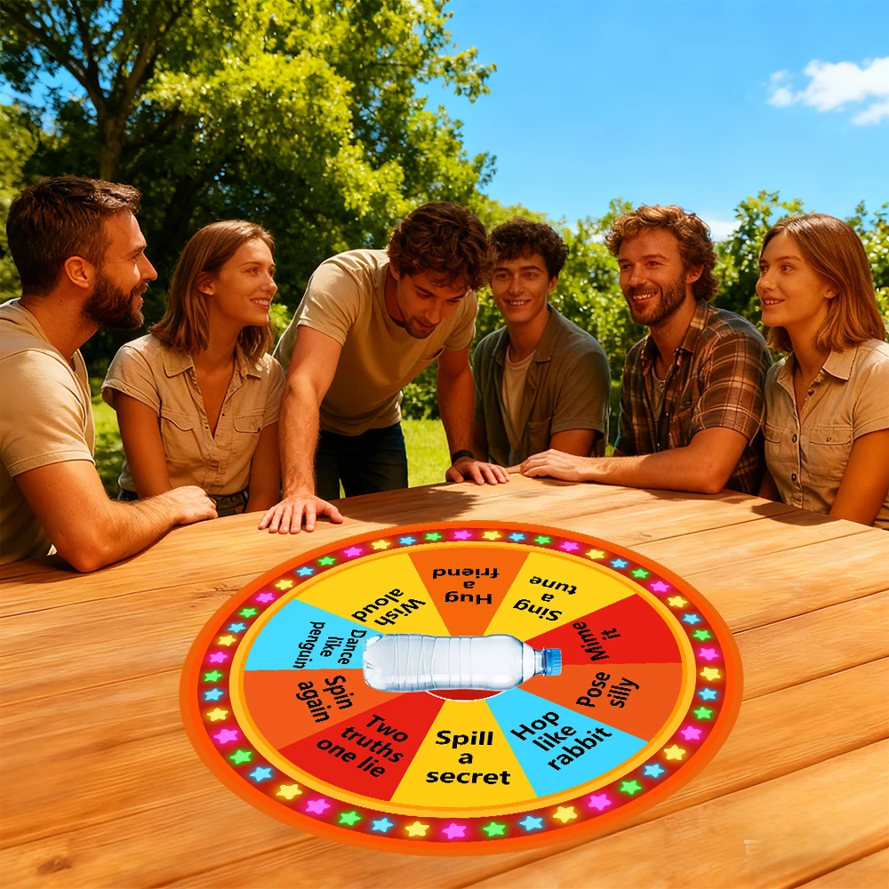 Jeu de roulette de table imprimé, jeu de la bouteille tournante, vérité ou défi, pour réunion de famille, rassemblement intérieur, fournitures de décoration